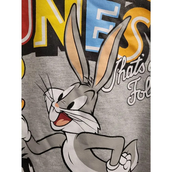 Juniors girls LOONEY TUNES pull over scoop neck large (11-13) gray sweatshirt - Picture 4 of 8